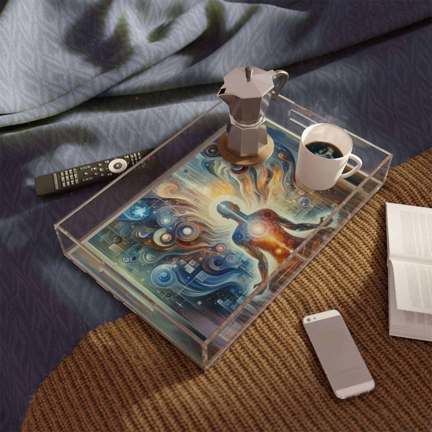 Technological Spiritual Synthesis Acrylic Serving Tray - ATUH.ART