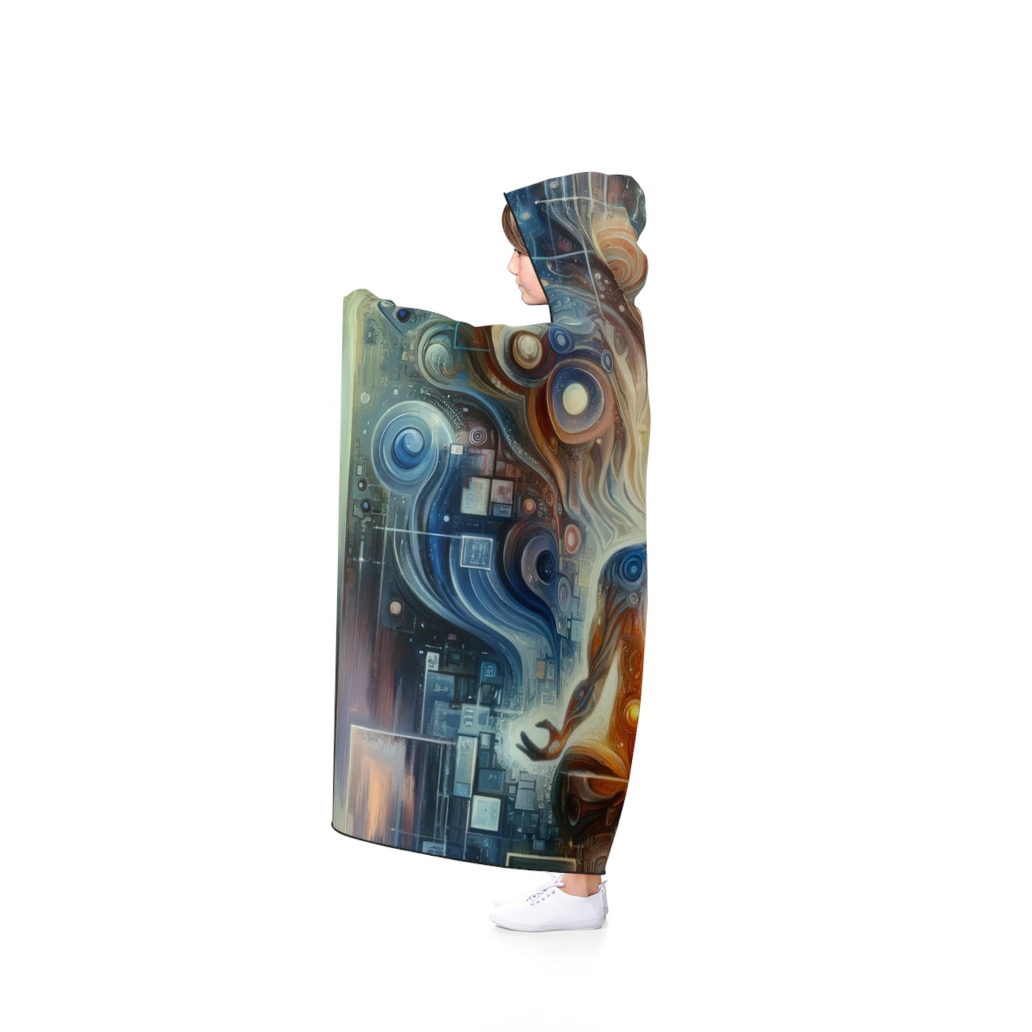 Technological Spiritual Synthesis Hooded Blanket - ATUH.ART