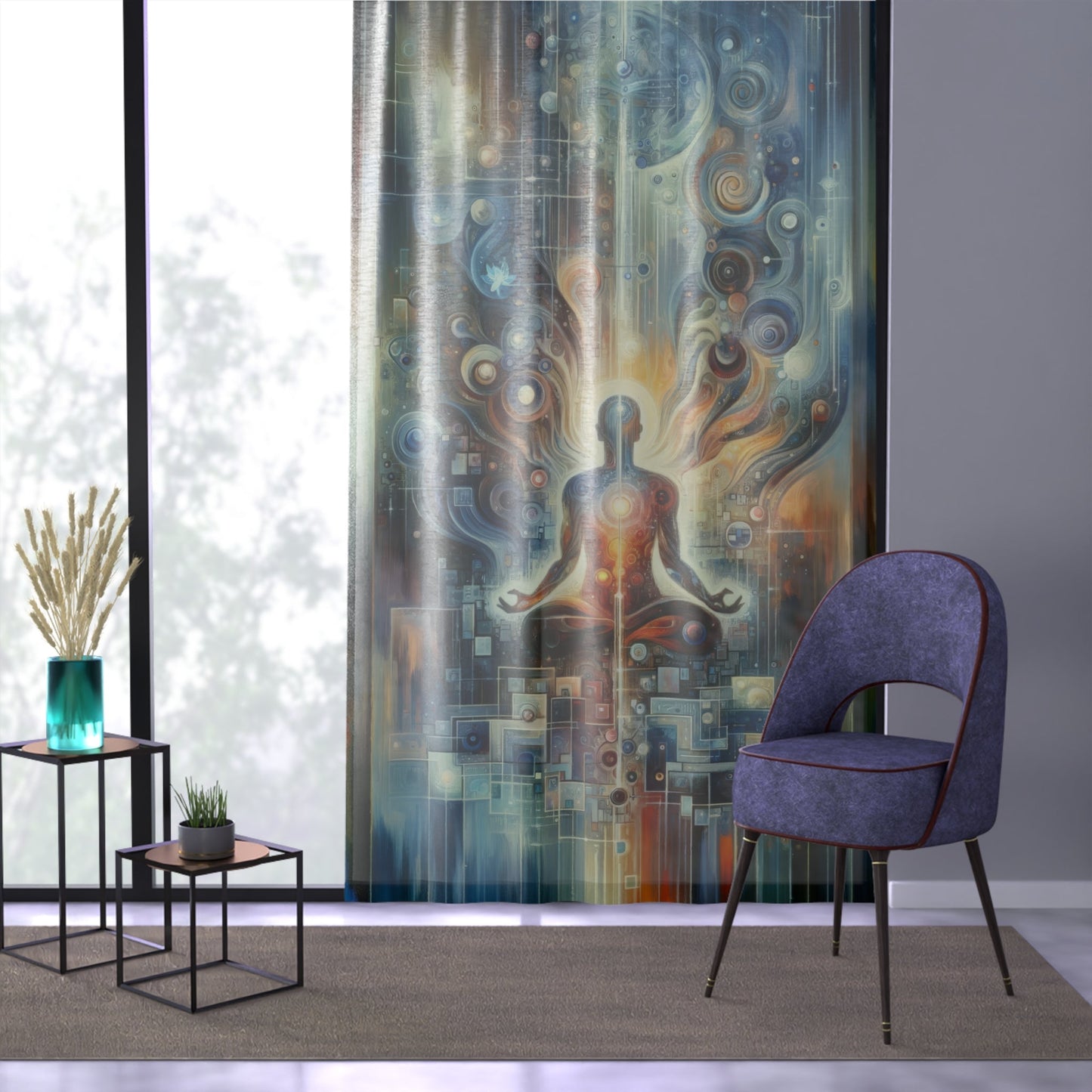 Technological Spiritual Synthesis Window Curtain - ATUH.ART