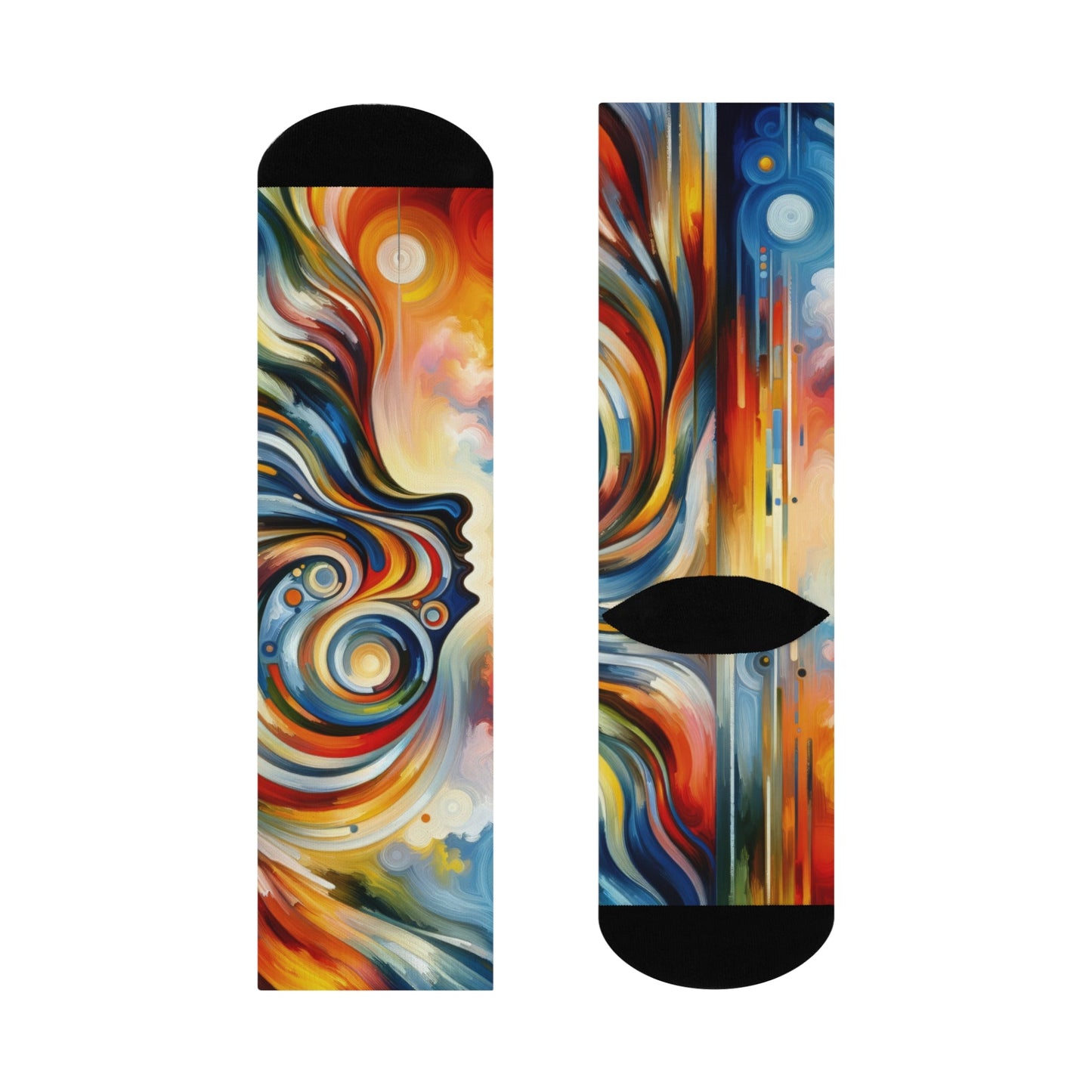 Transformative Harmonic Tachism Cushioned Crew Socks - ATUH.ART