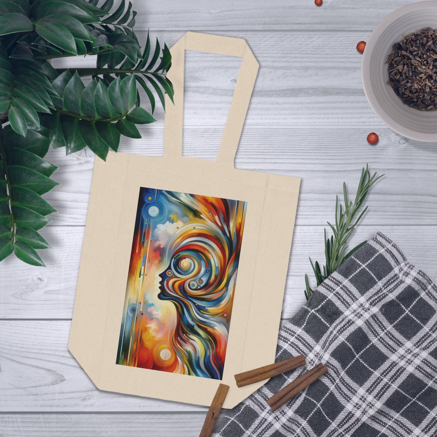 Transformative Harmonic Tachism Double Wine Tote Bag - ATUH.ART