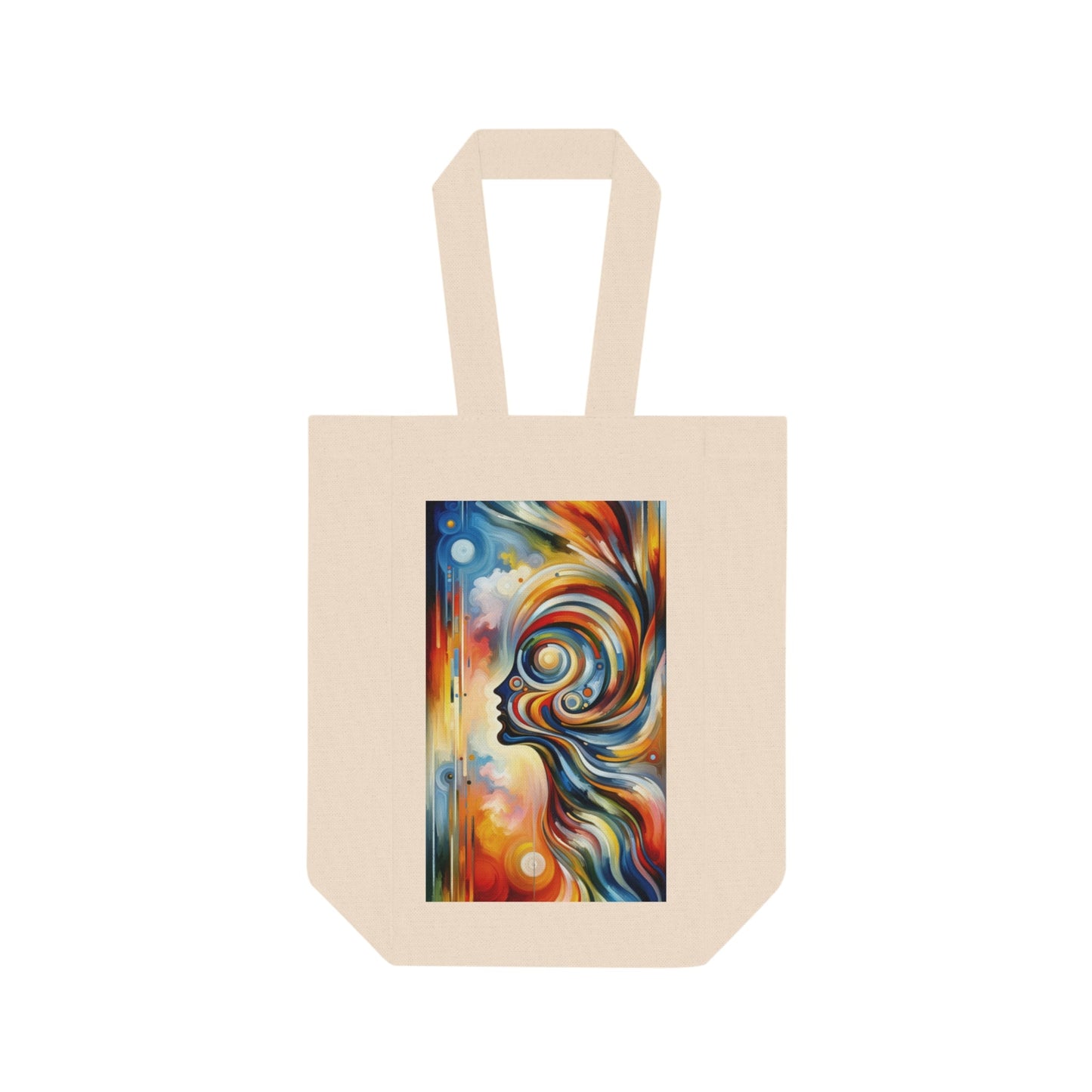 Transformative Harmonic Tachism Double Wine Tote Bag - ATUH.ART
