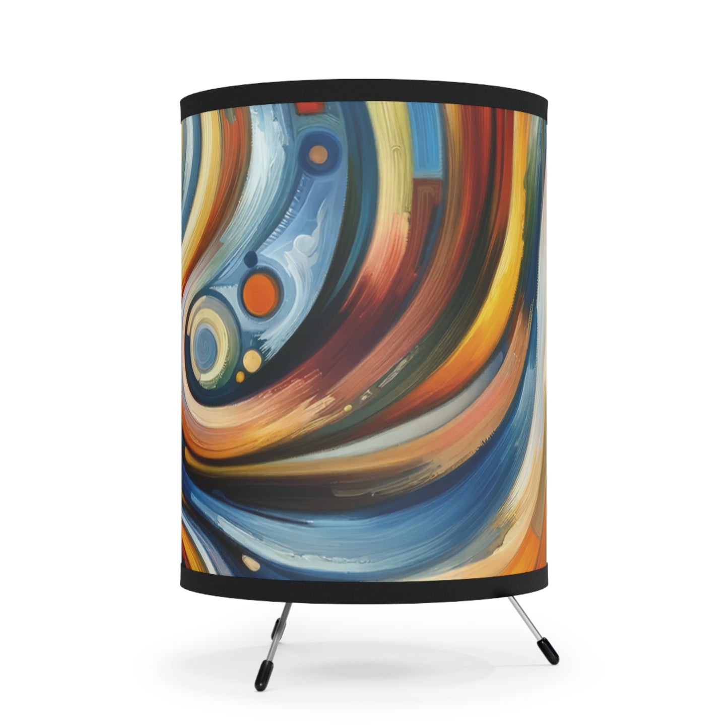 Transformative Harmonic Tachism Tripod Lamp with High-Res Printed Shade, US\CA plug - ATUH.ART