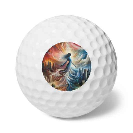 Transformative Tachism Emergence Golf Balls, 6pcs - ATUH.ART