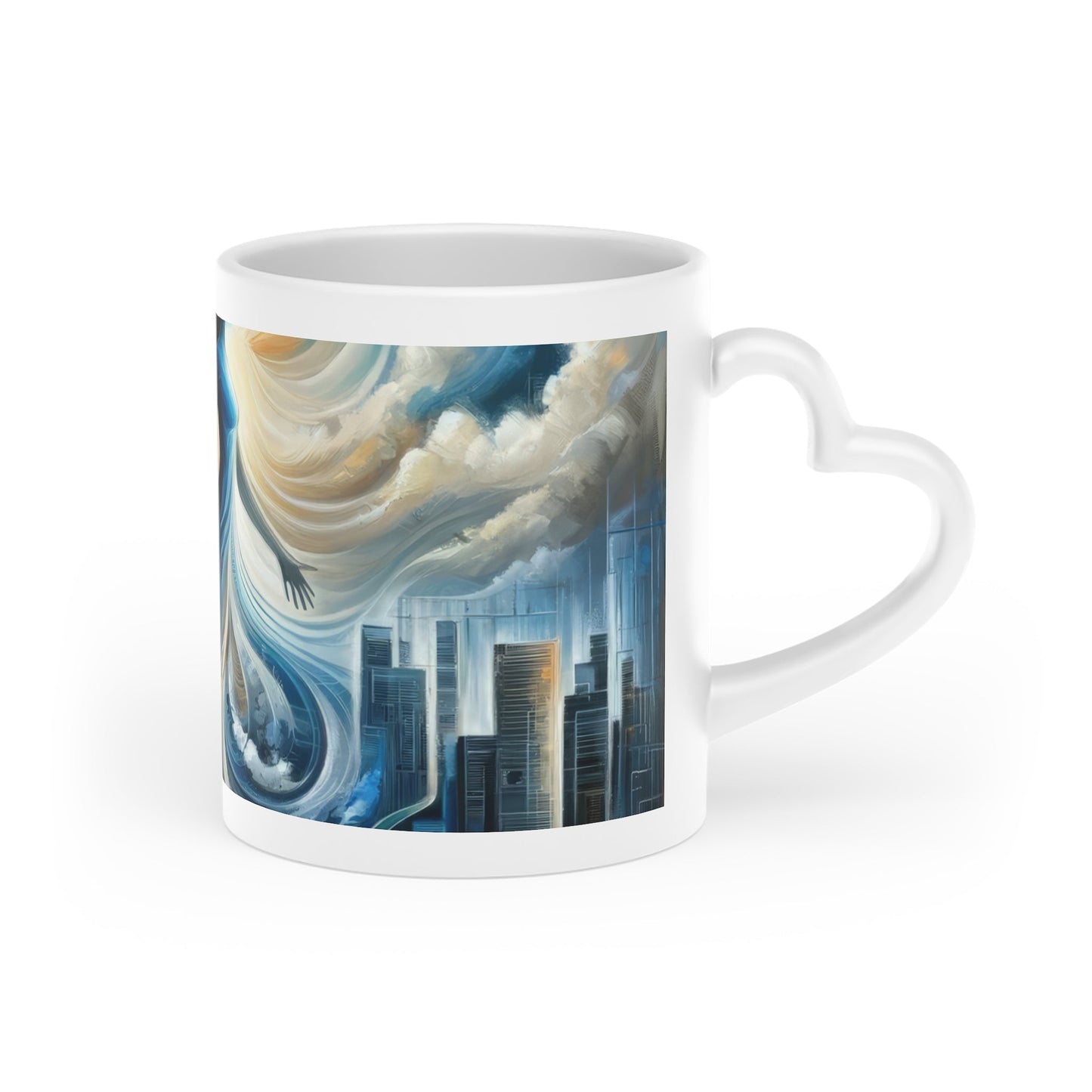 Transformative Tachism Emergence Heart-Shaped Mug - ATUH.ART