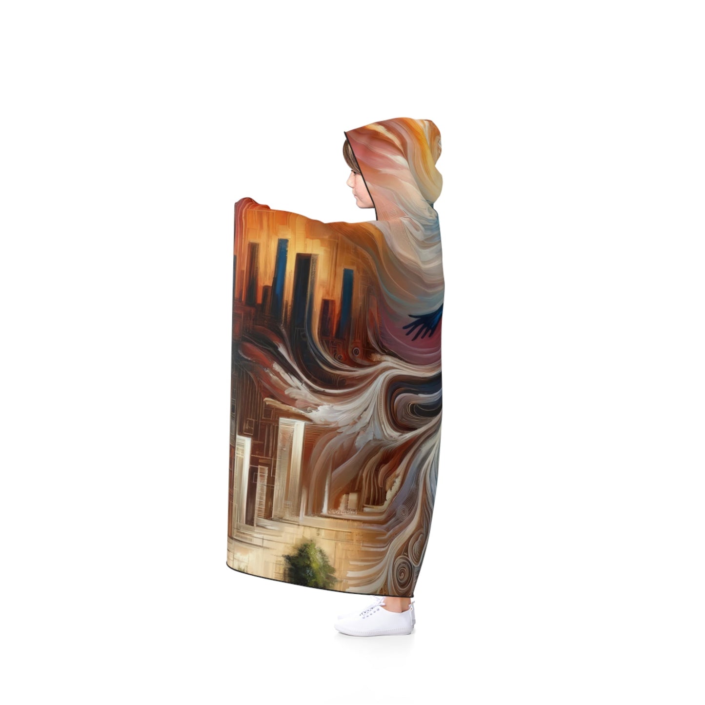 Transformative Tachism Emergence Hooded Blanket - ATUH.ART