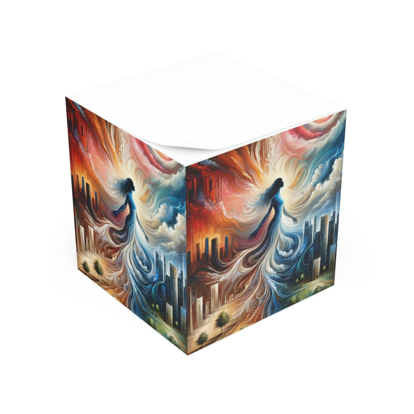 Transformative Tachism Emergence Note Cube - ATUH.ART