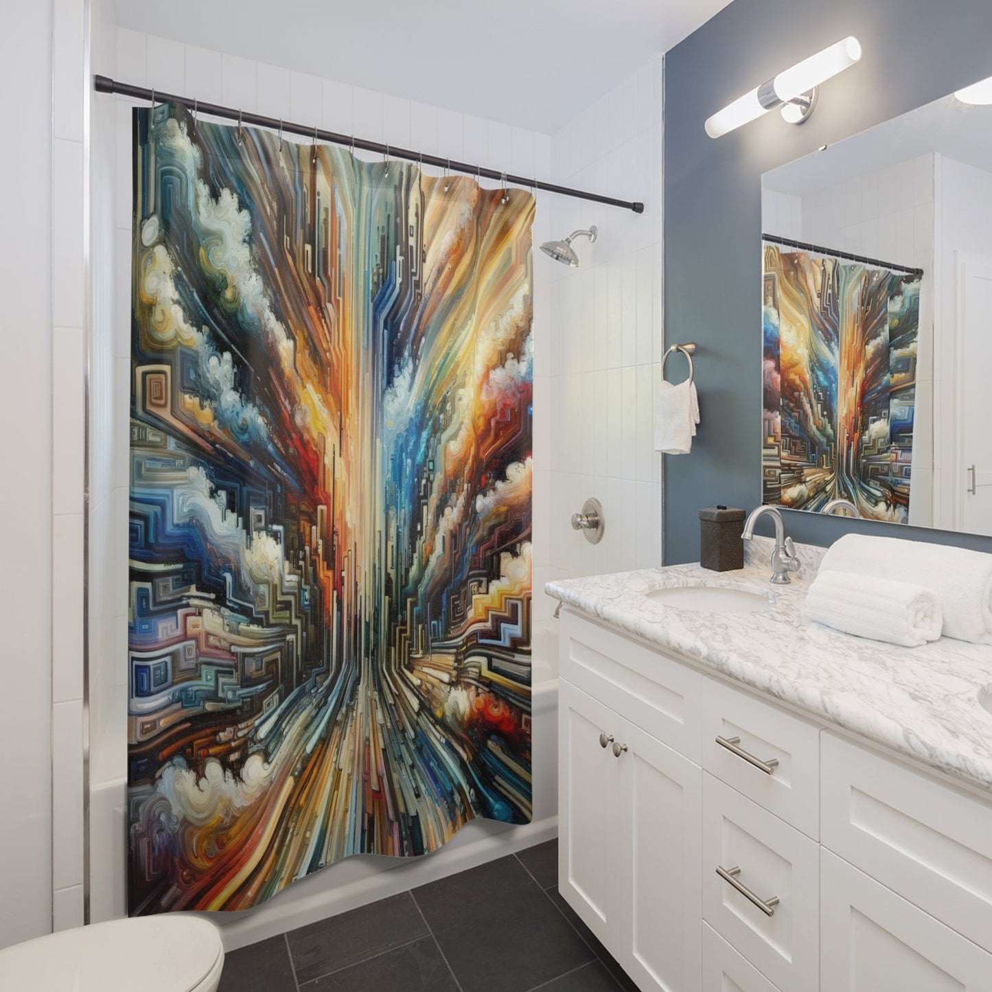 Transformative Tapestry Ascent Shower Curtains - ATUH.ART