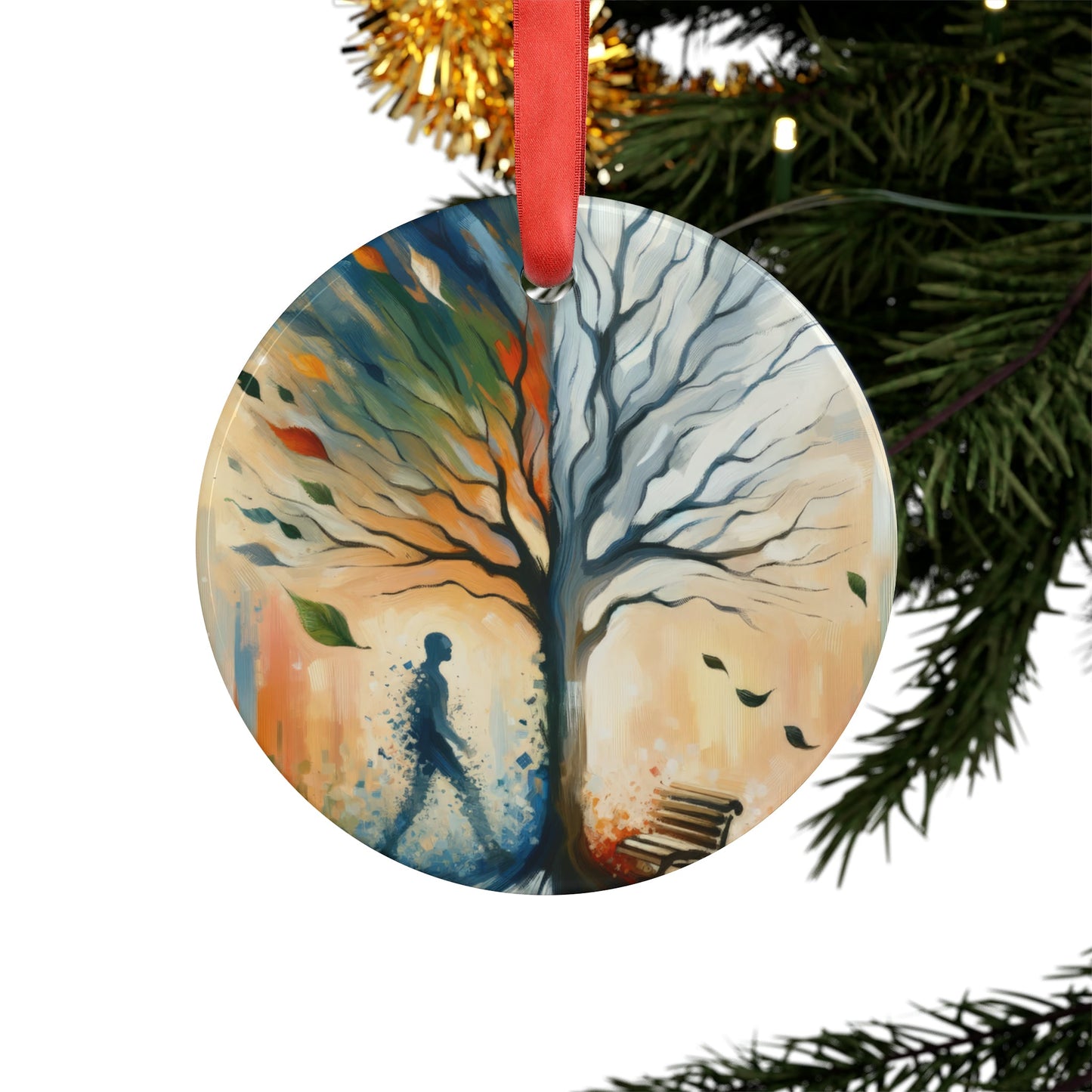 Transient Essence Anchored Acrylic Ornament with Ribbon - ATUH.ART