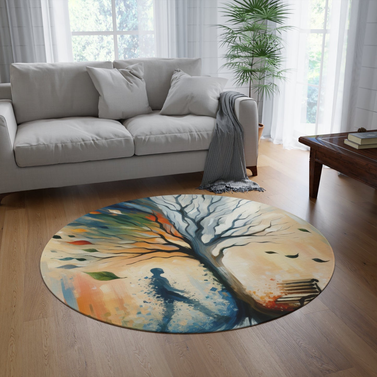 Transient Essence Anchored Round Rug - ATUH.ART
