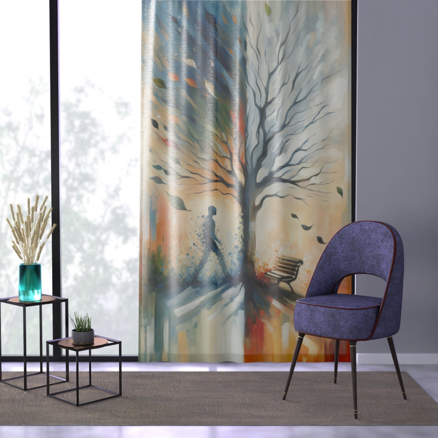 Transient Essence Anchored Window Curtain - ATUH.ART