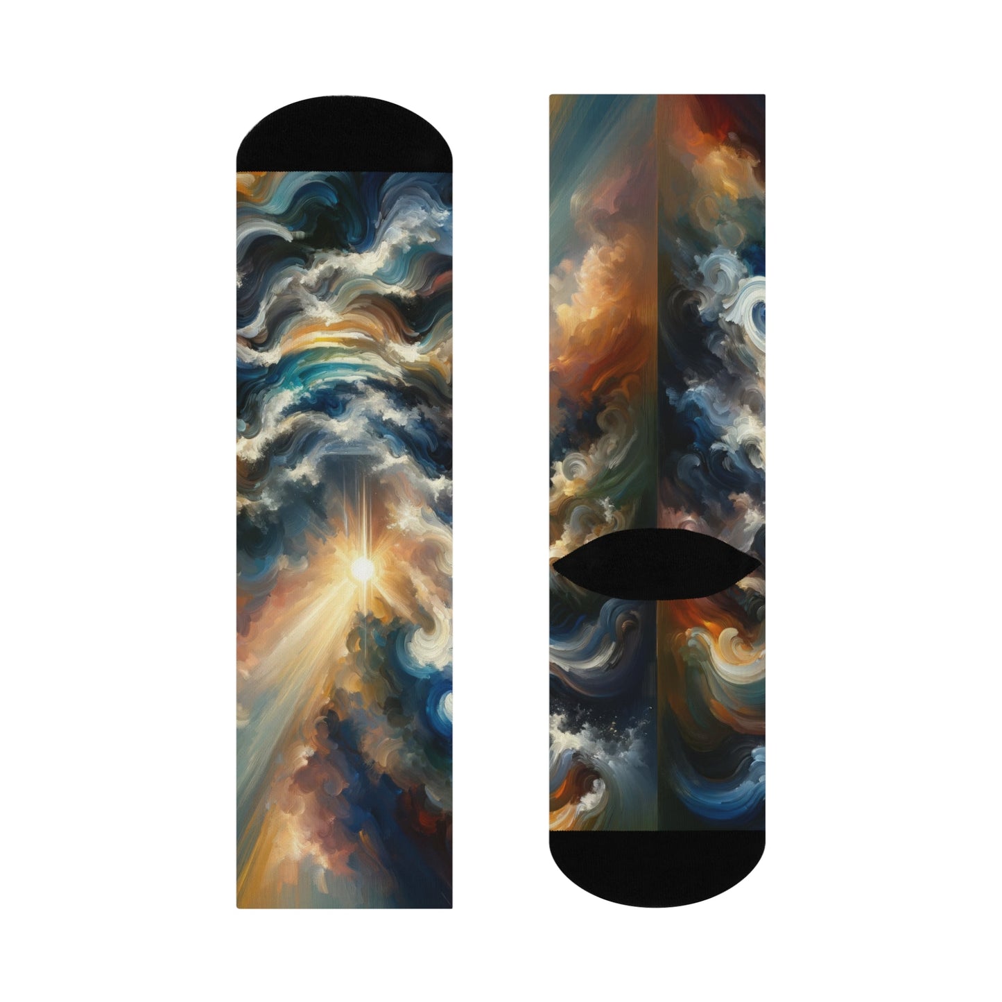 Tumultuous Sea Enlightenment Cushioned Crew Socks - ATUH.ART