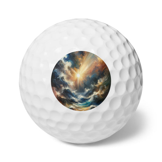 Tumultuous Sea Enlightenment Golf Balls, 6pcs - ATUH.ART