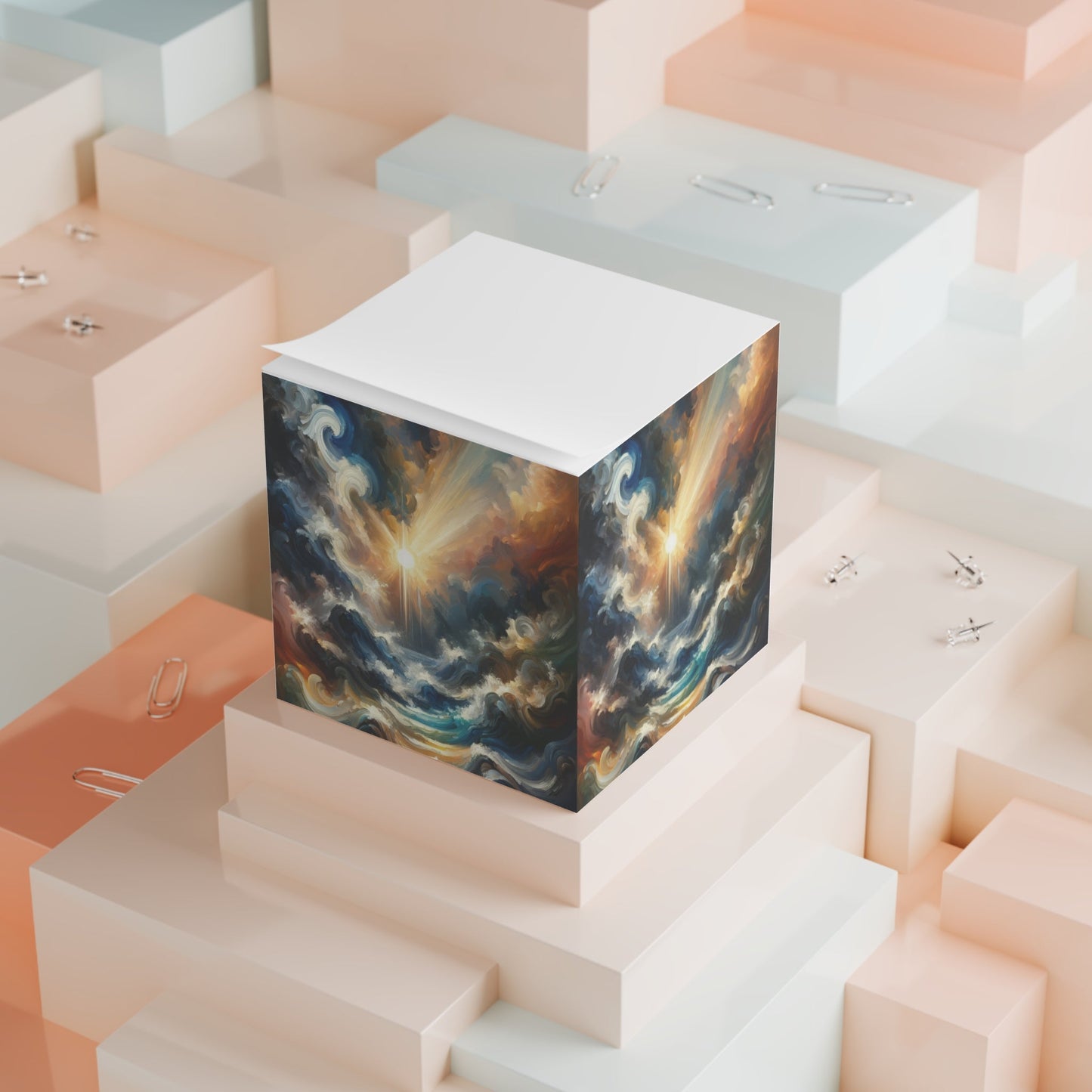 Tumultuous Sea Enlightenment Note Cube - ATUH.ART