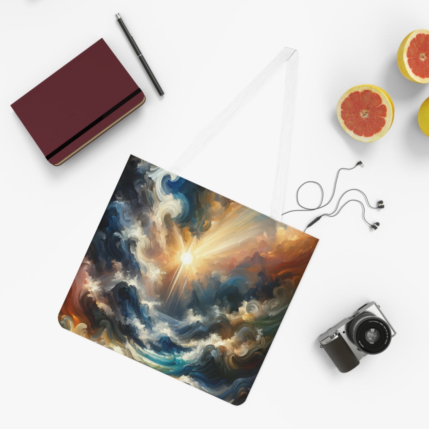 Tumultuous Sea Enlightenment Shoulder Tote Bag (AOP) - ATUH.ART