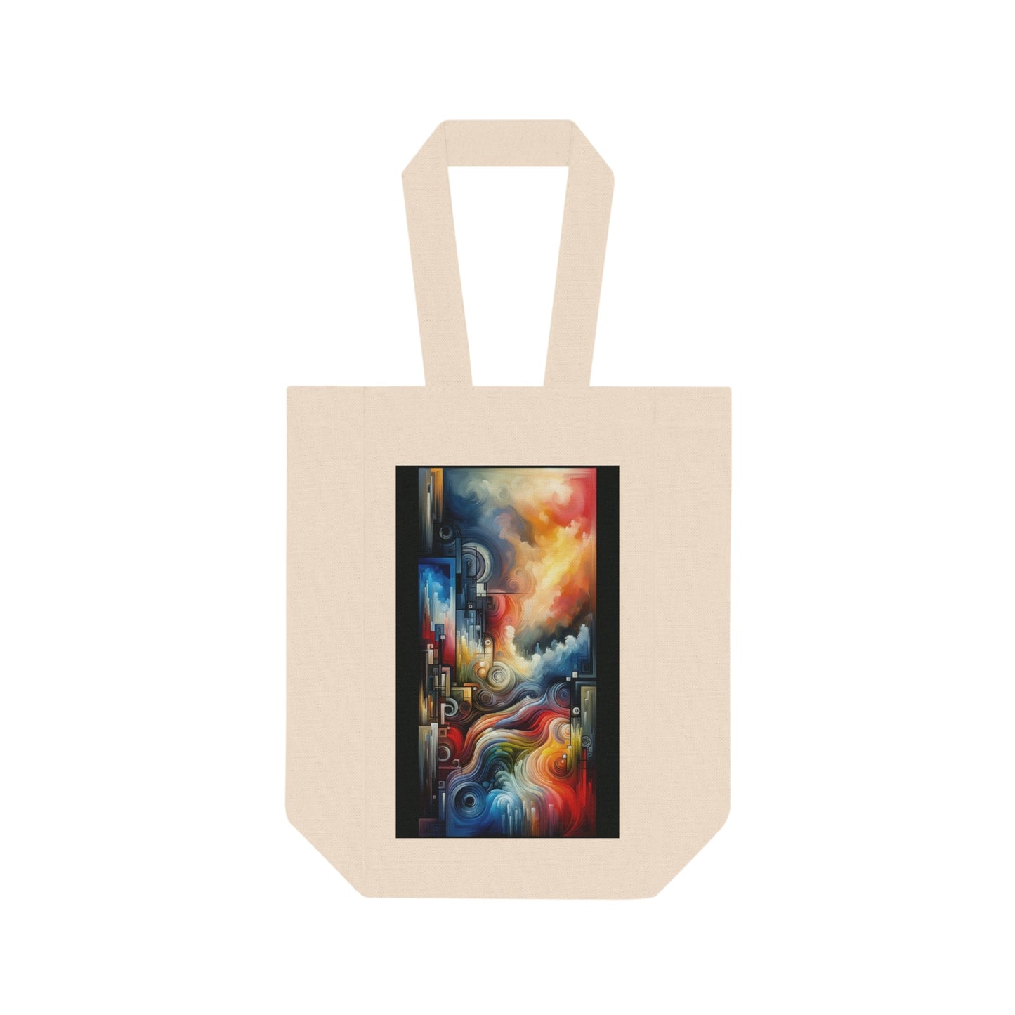 Tuning Essence Abstract Double Wine Tote Bag - ATUH.ART