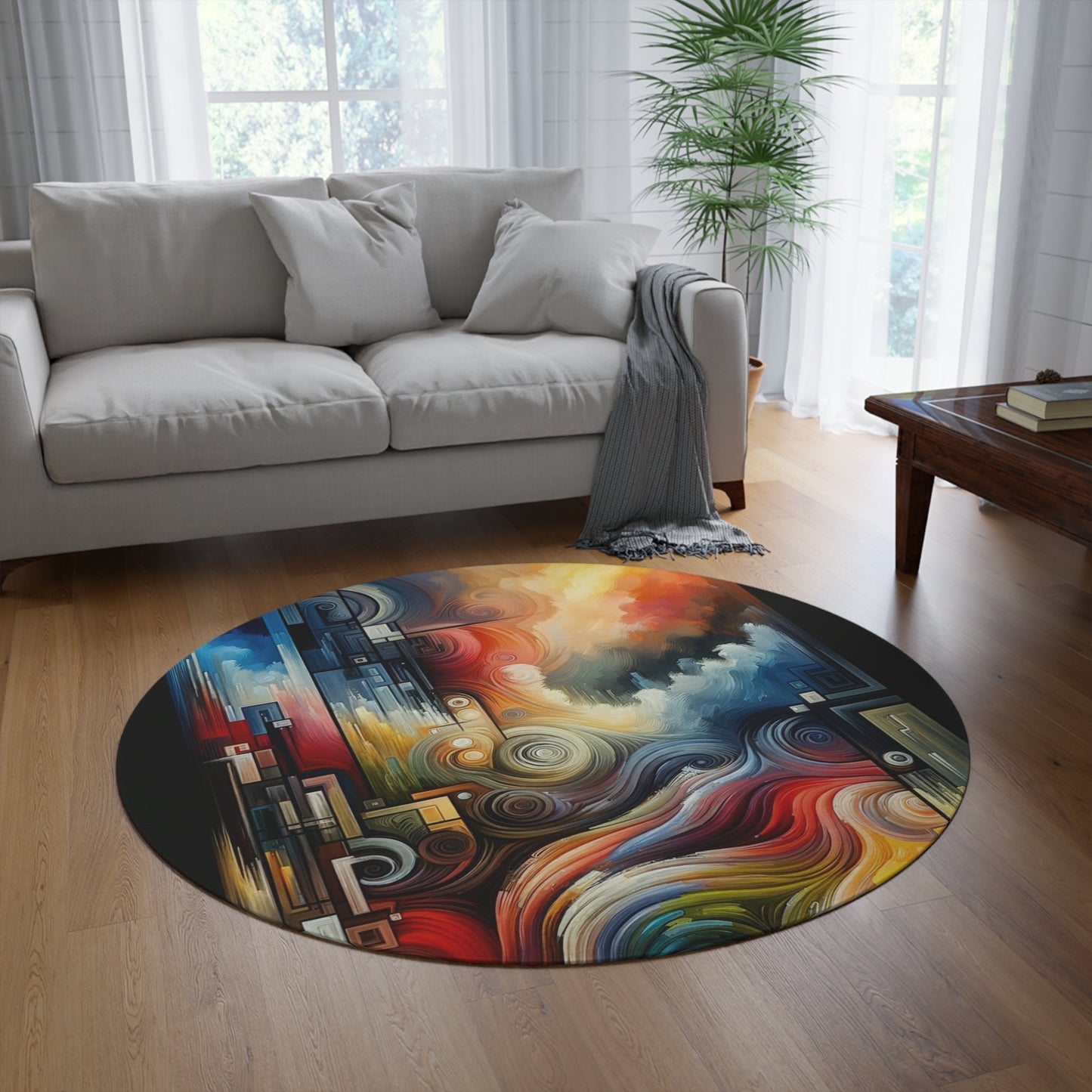 Tuning Essence Abstract Round Rug - ATUH.ART