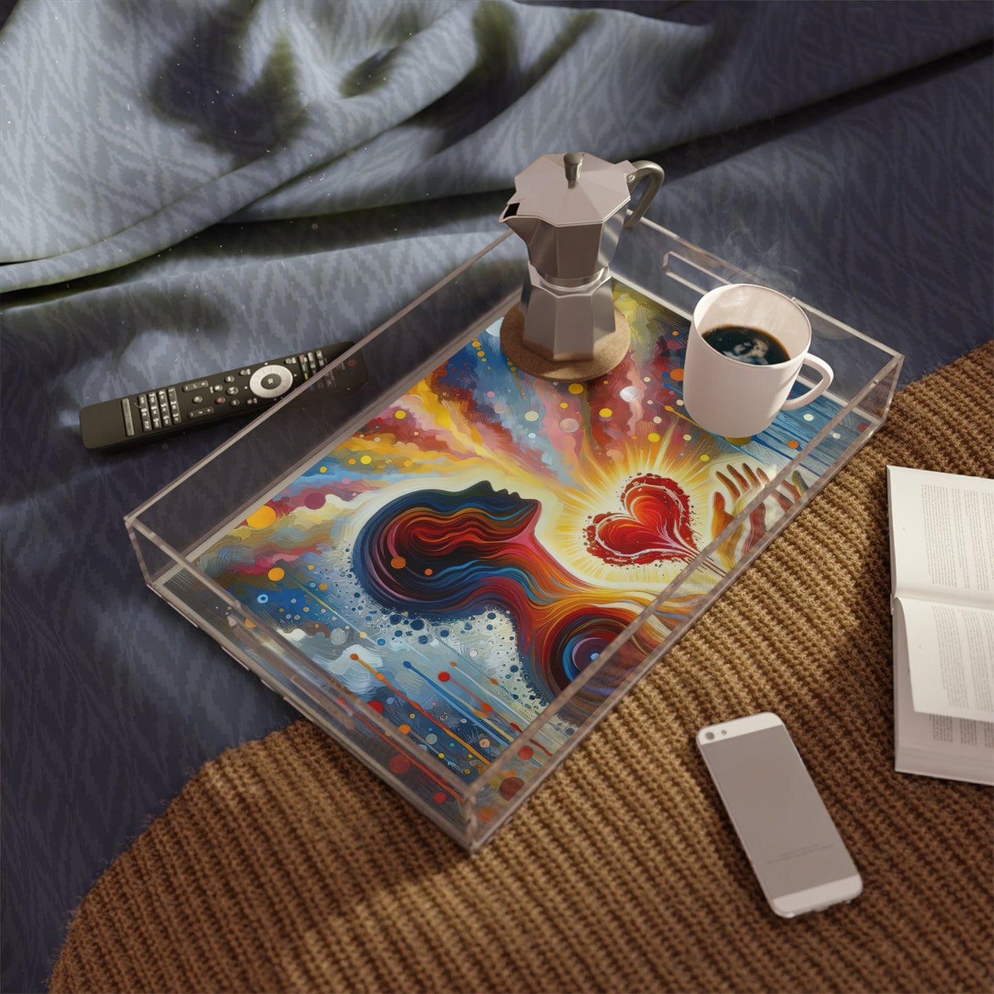 Unified Awakening Heart Acrylic Serving Tray - ATUH.ART