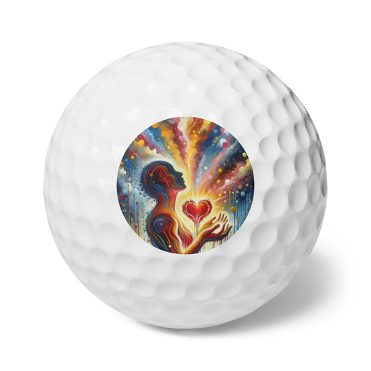 Unified Awakening Heart Golf Balls, 6pcs - ATUH.ART