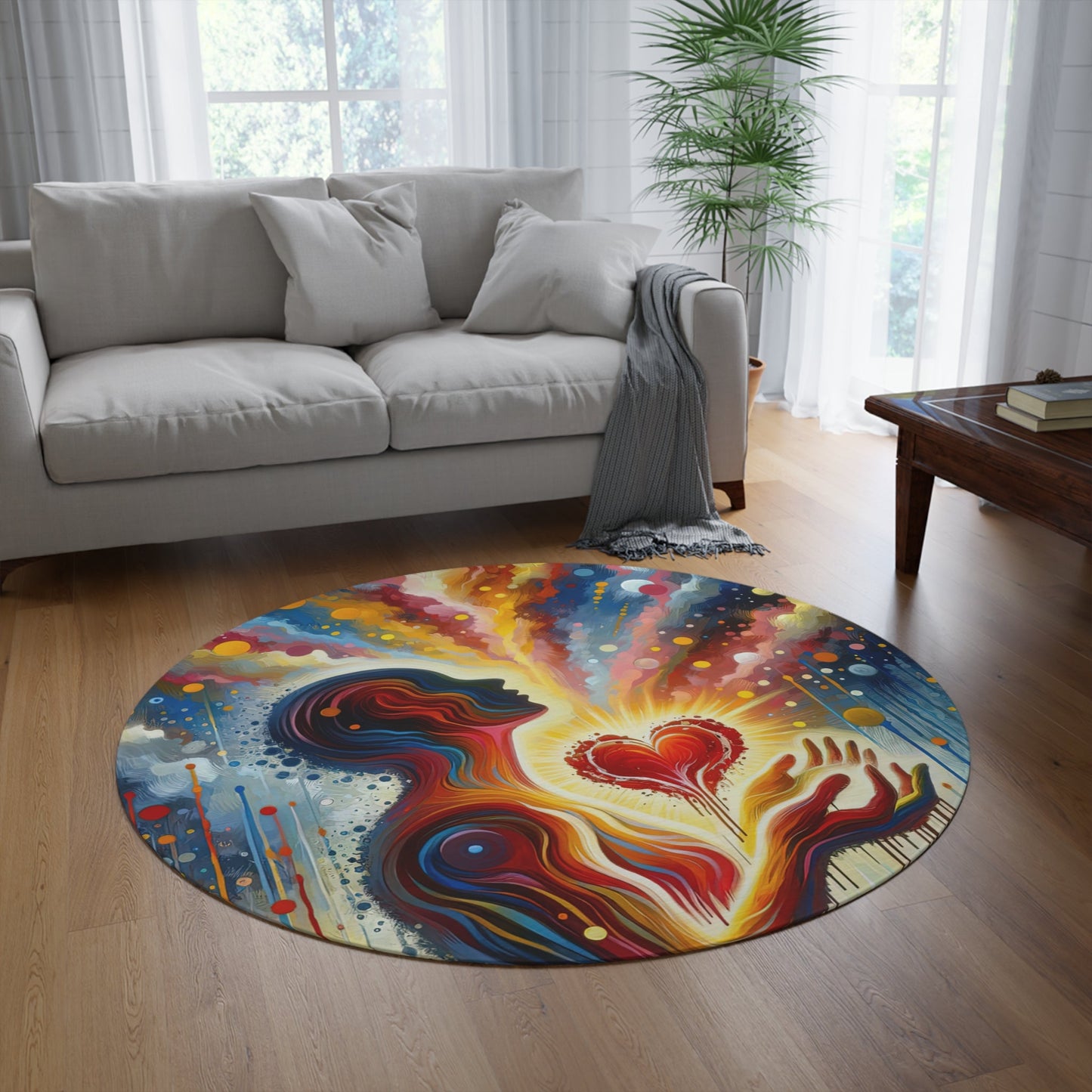 Unified Awakening Heart Round Rug - ATUH.ART