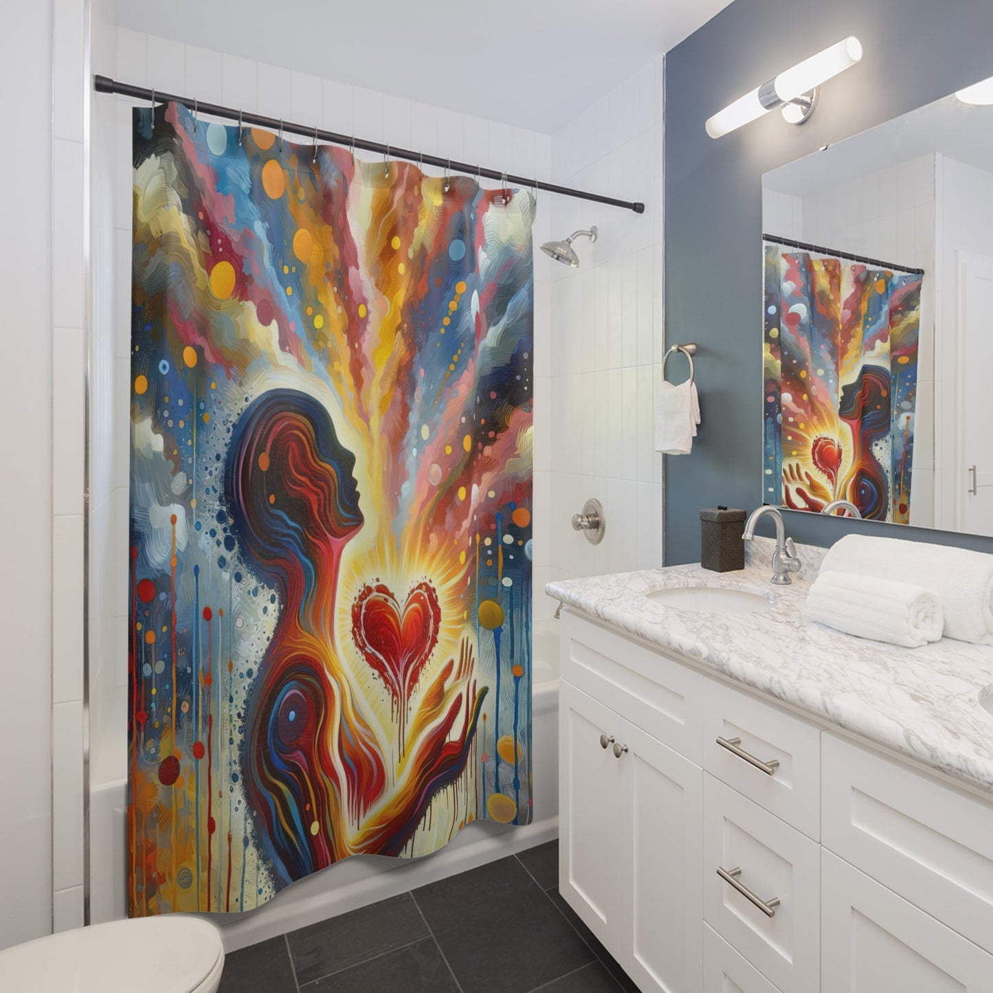 Unified Awakening Heart Shower Curtains - ATUH.ART