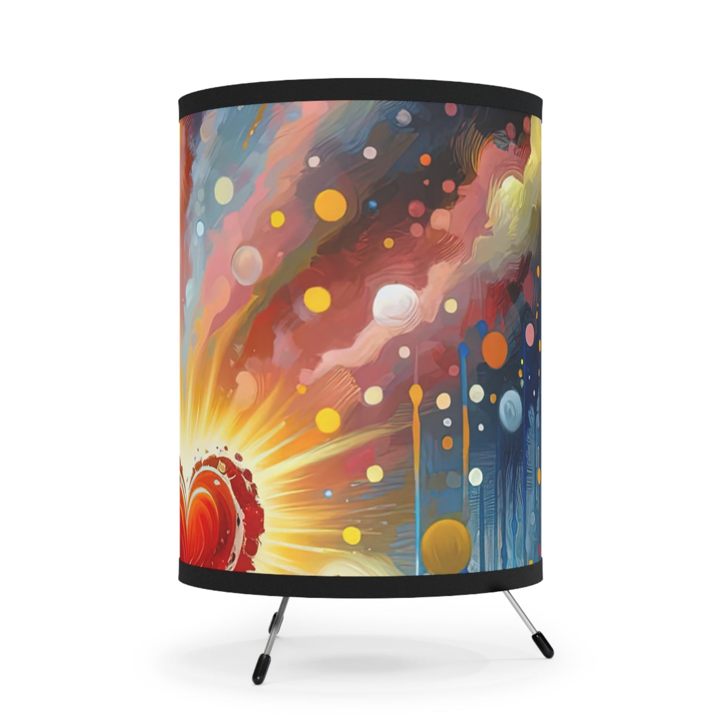 Unified Awakening Heart Tripod Lamp with High-Res Printed Shade, US\CA plug - ATUH.ART