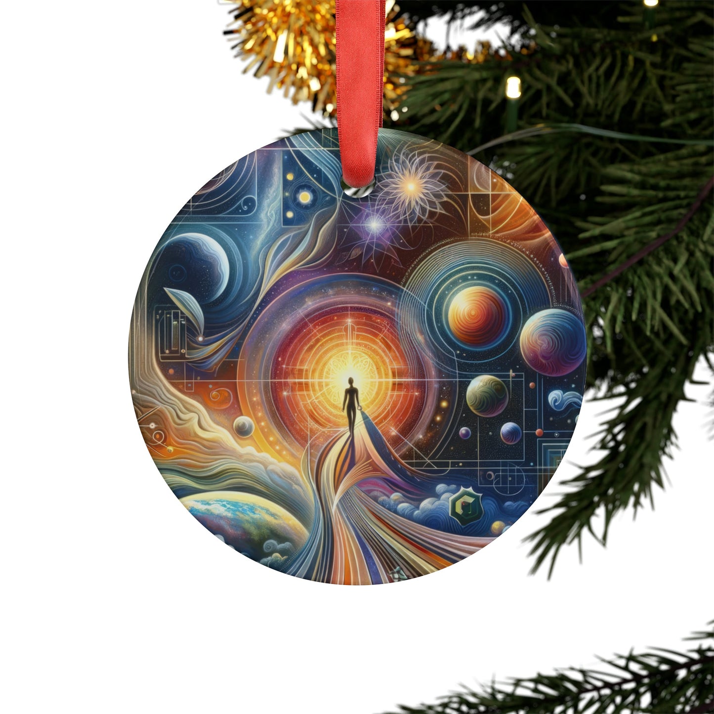 Unified Cosmic Alignment Acrylic Ornament with Ribbon - ATUH.ART
