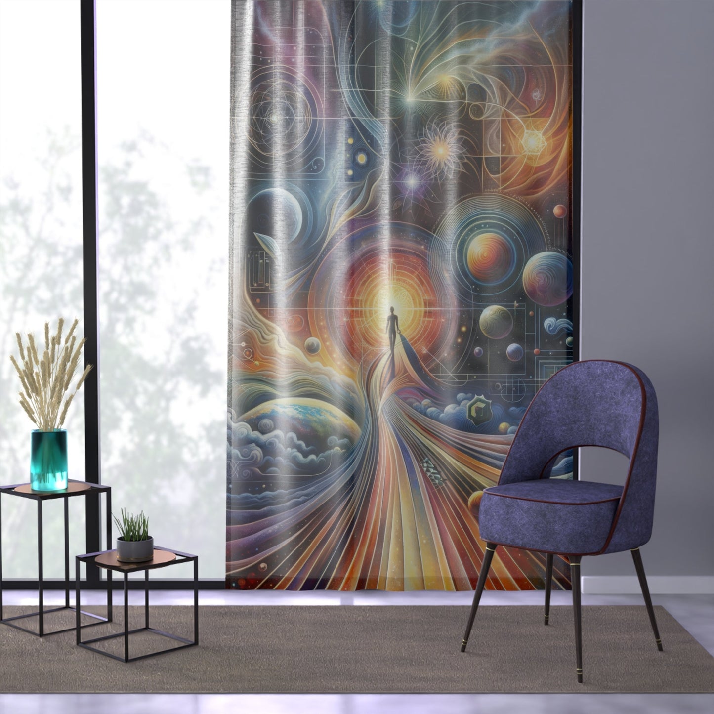 Unified Cosmic Alignment Window Curtain - ATUH.ART