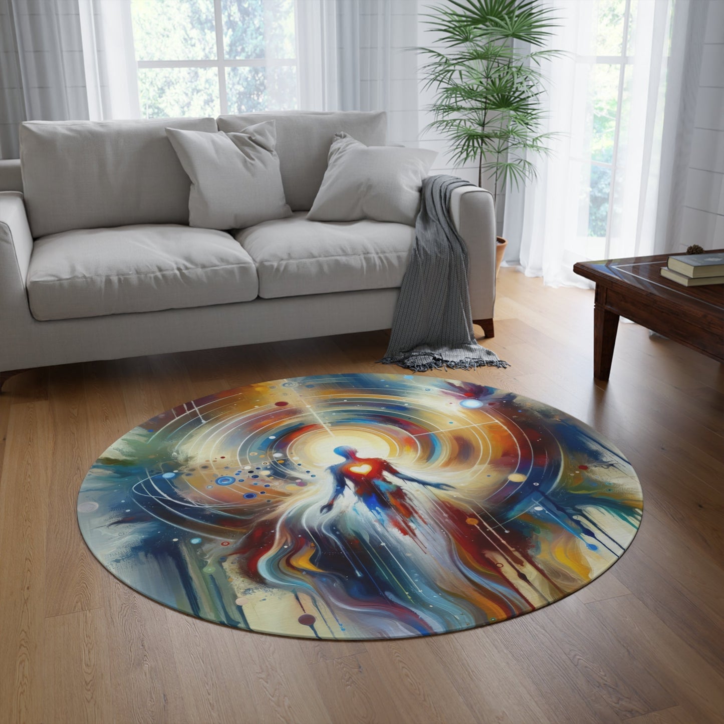 Unified Heart Awakening Round Rug - ATUH.ART