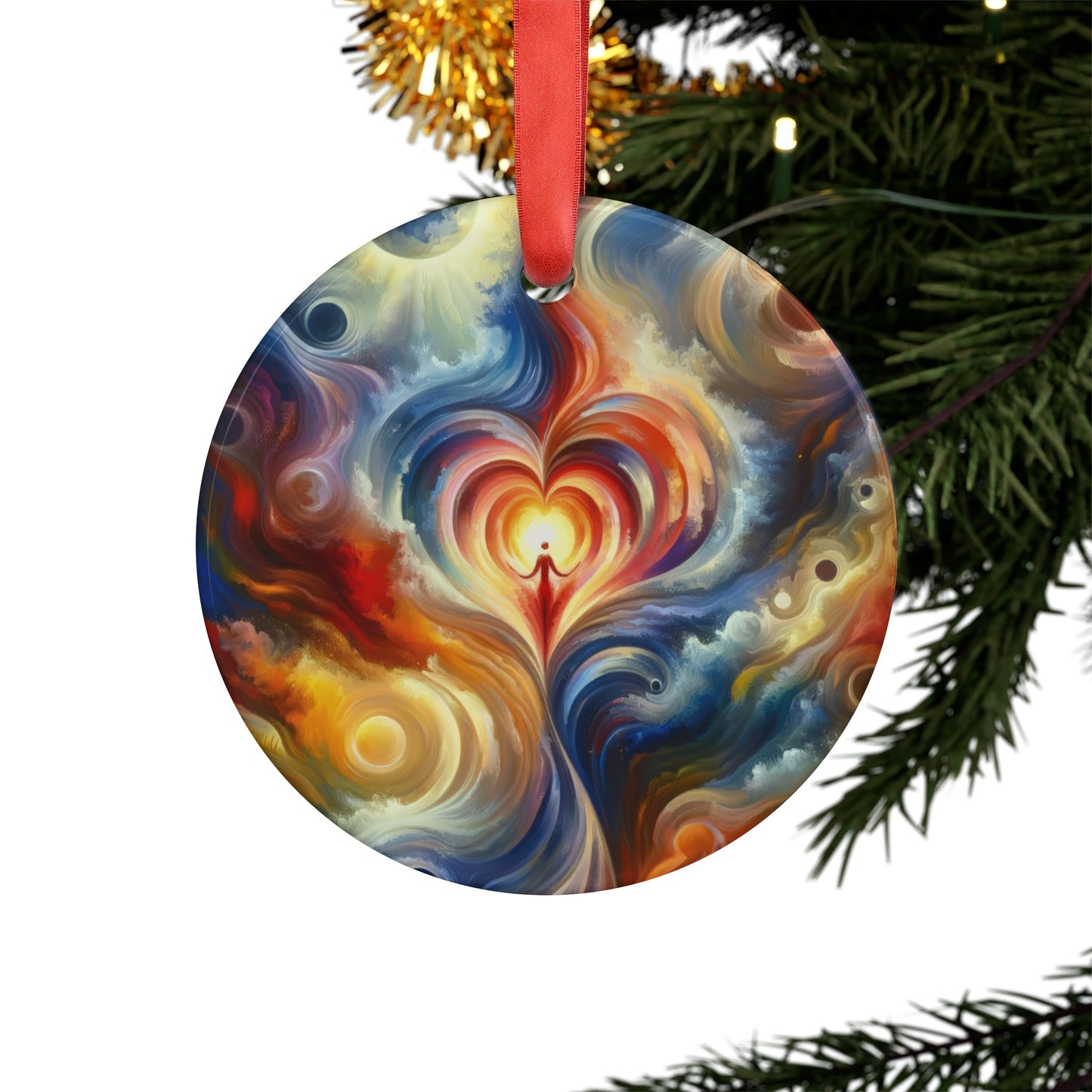 Unified Heart Journey Acrylic Ornament with Ribbon - ATUH.ART