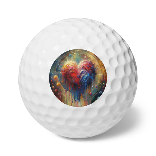 Unified Heart Reflections Golf Balls, 6pcs - ATUH.ART