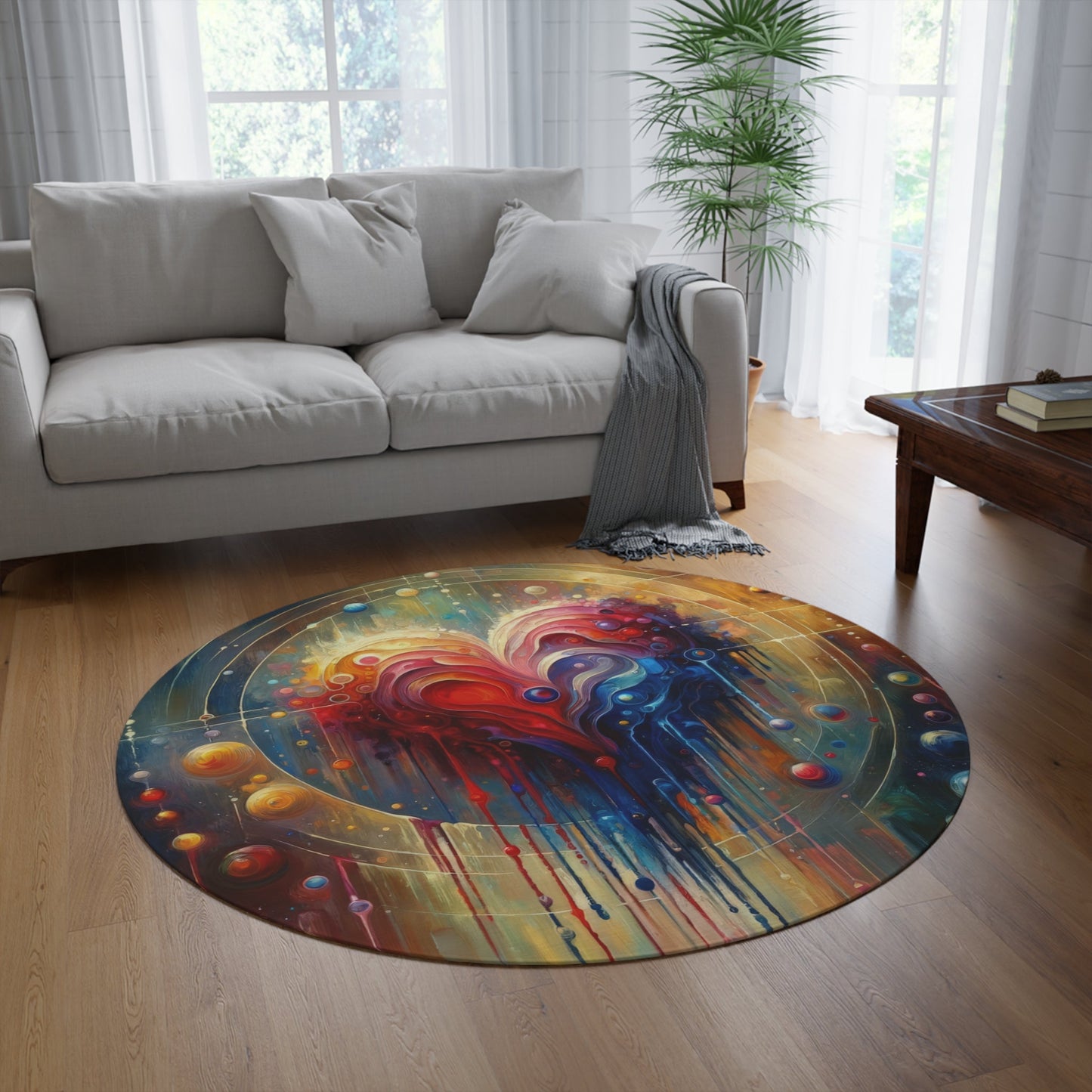 Unified Heart Reflections Round Rug - ATUH.ART
