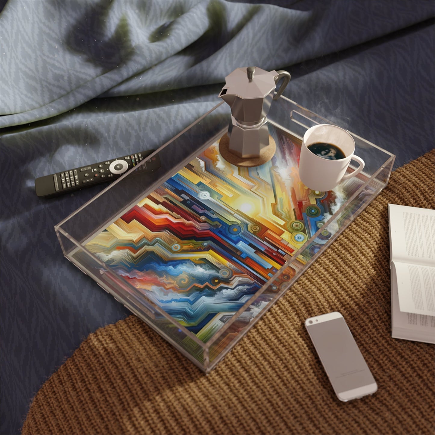 Unity Abstract Vibrancy Acrylic Serving Tray - ATUH.ART