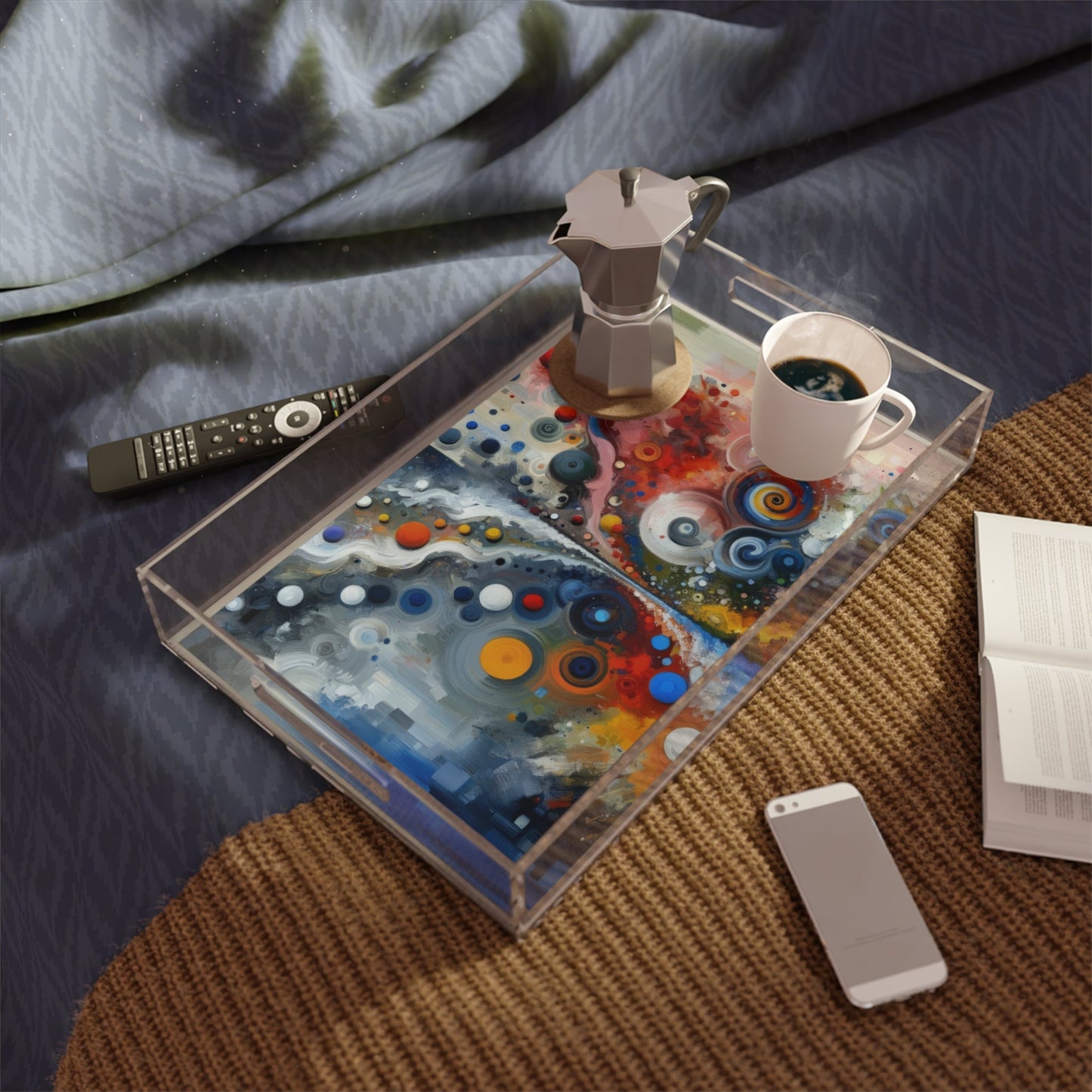 Unity Duality Abstraction Acrylic Serving Tray - ATUH.ART