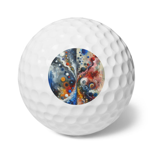 Unity Duality Abstraction Golf Balls, 6pcs - ATUH.ART