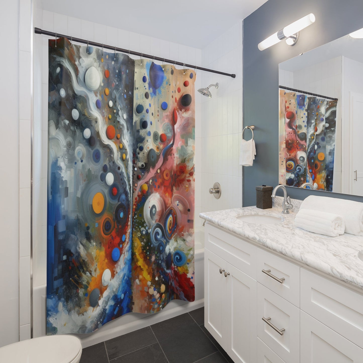 Unity Duality Abstraction Shower Curtains - ATUH.ART