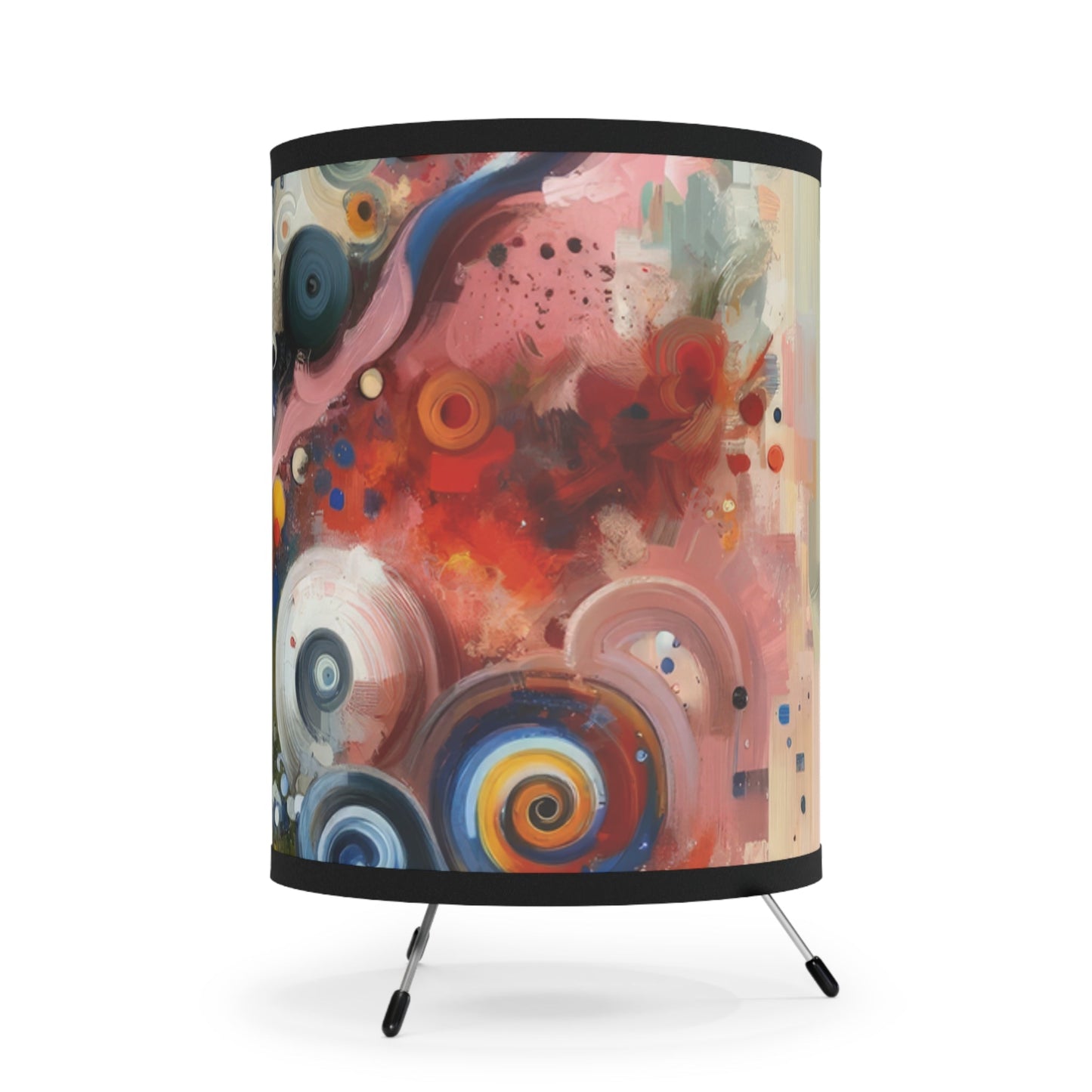 Unity Duality Abstraction Tripod Lamp with High-Res Printed Shade, US\CA plug - ATUH.ART