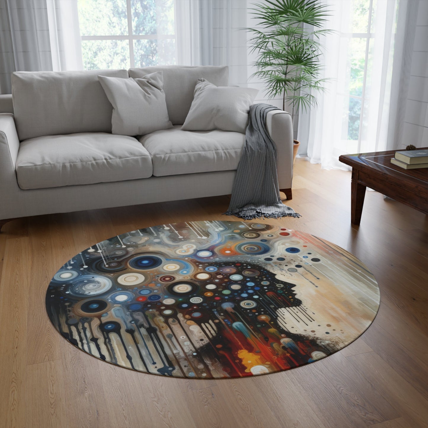 Universal Personal Tachism Round Rug - ATUH.ART