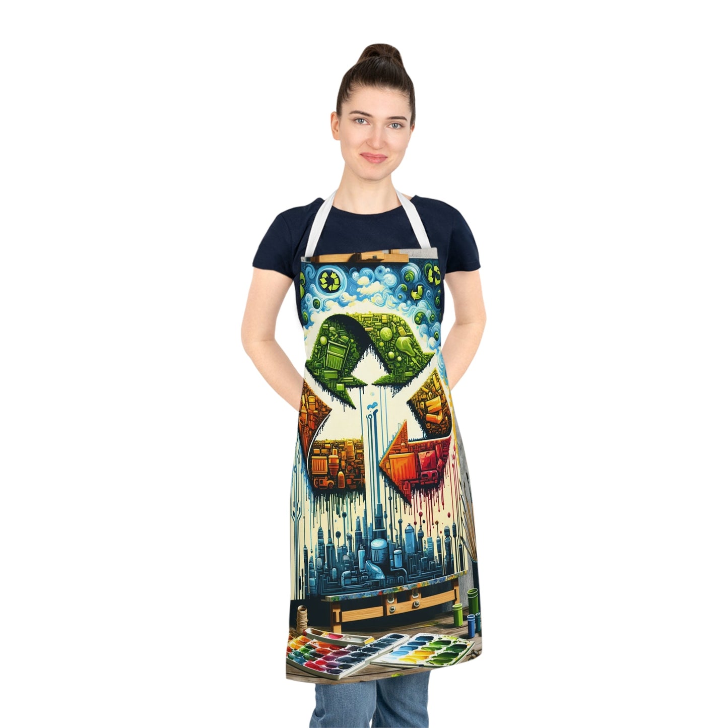 Upcycling Lifecycle Artistry Adult Apron (AOP) - ATUH.ART