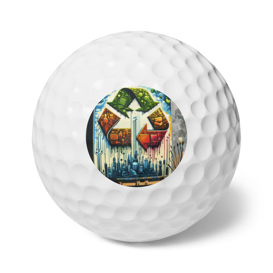 Upcycling Lifecycle Artistry Golf Balls, 6pcs - ATUH.ART