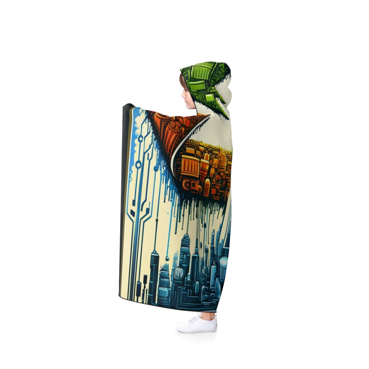 Upcycling Lifecycle Artistry Hooded Blanket - ATUH.ART