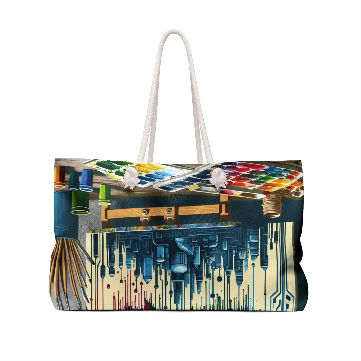 Upcycling Lifecycle Artistry Weekender Bag - ATUH.ART