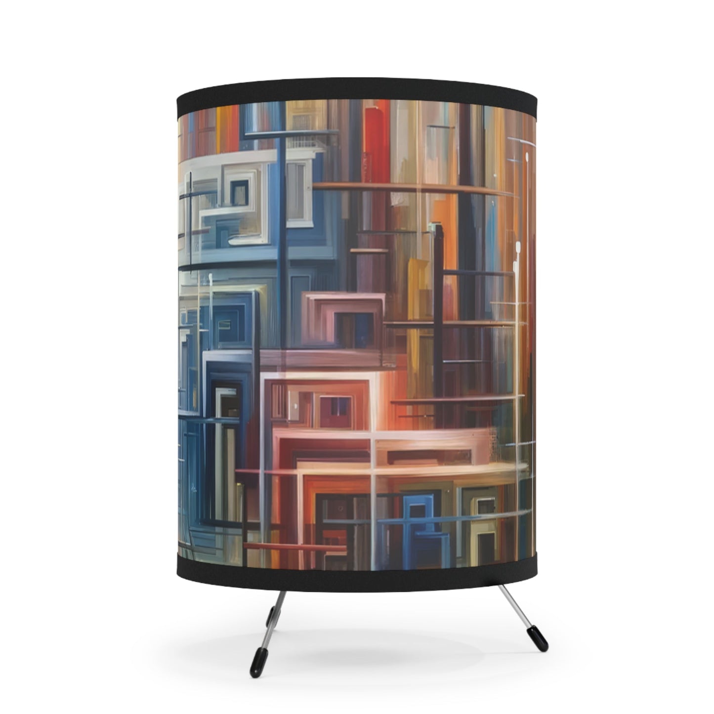 Urban Flow Interconnectedness Tripod Lamp with High-Res Printed Shade, US\CA plug - ATUH.ART