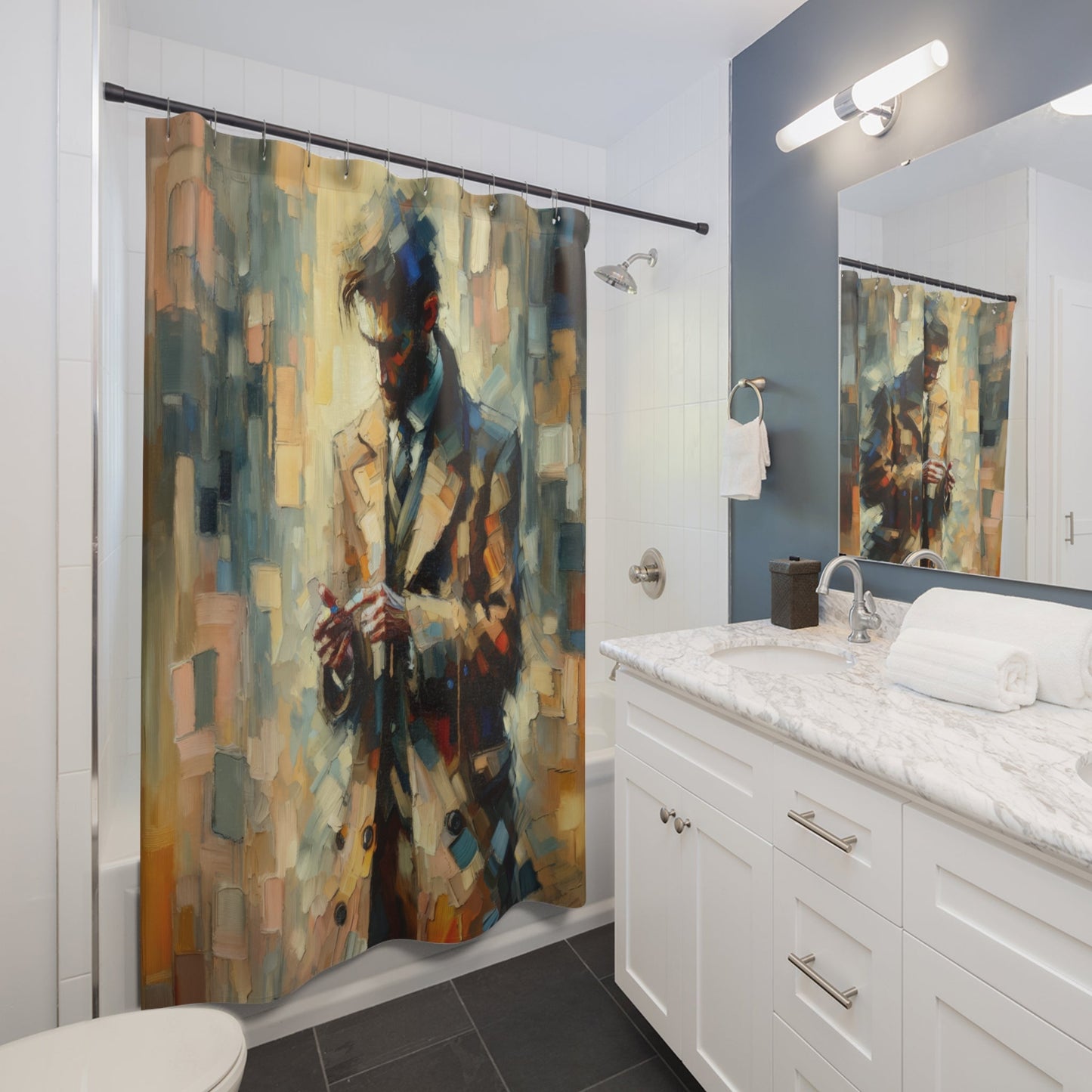 Urban Tachism Encounter Shower Curtains - ATUH.ART