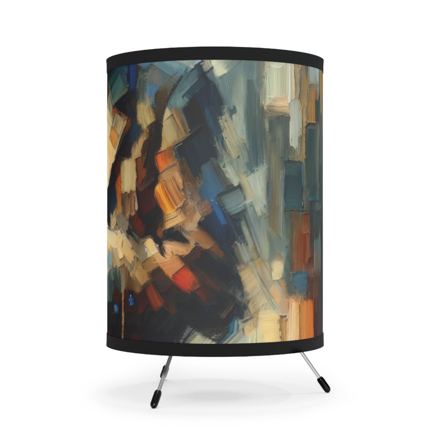 Urban Tachism Encounter Tripod Lamp with High-Res Printed Shade, US\CA plug - ATUH.ART