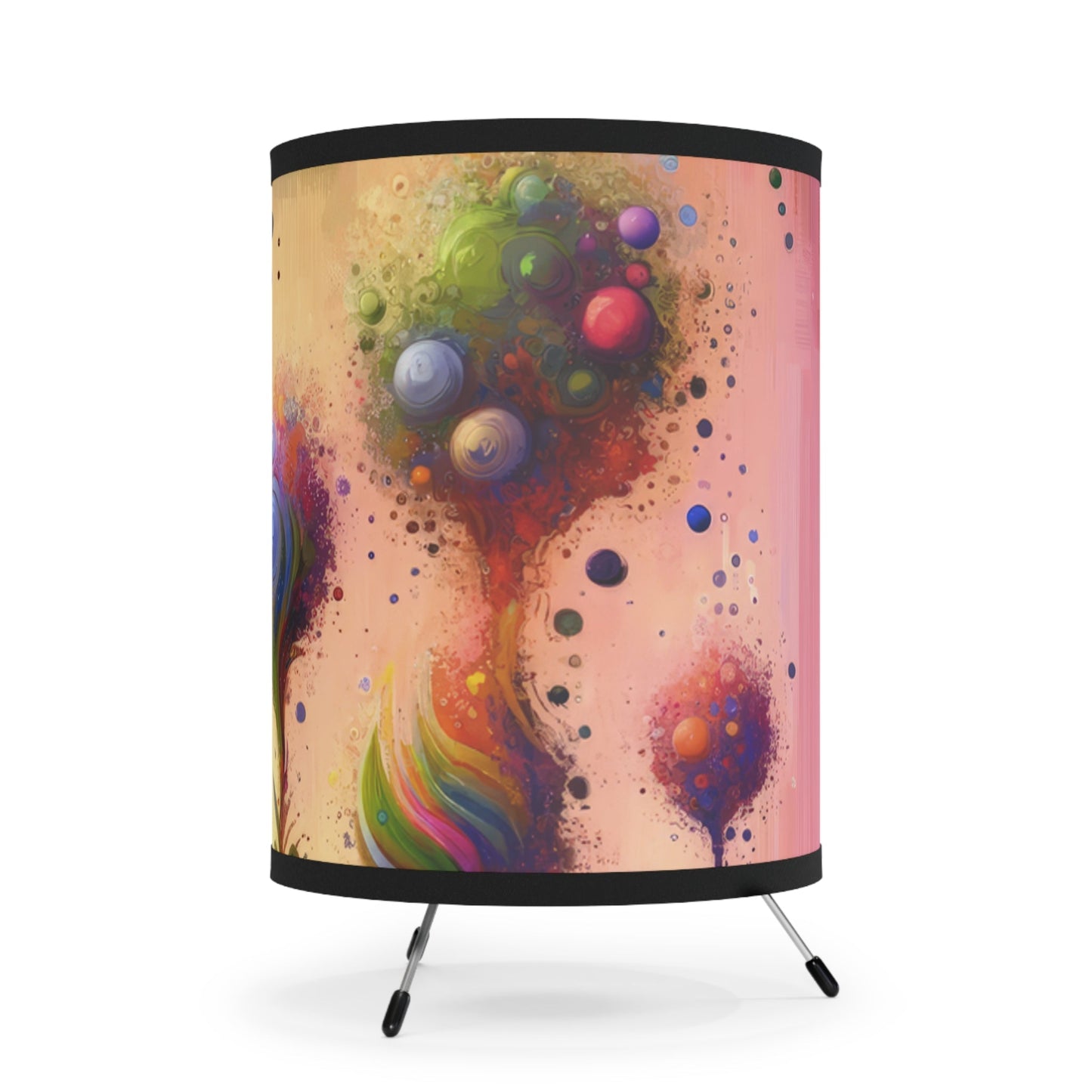 Vibrant Digital Arboriculture Tripod Lamp with High-Res Printed Shade, US\CA plug - ATUH.ART