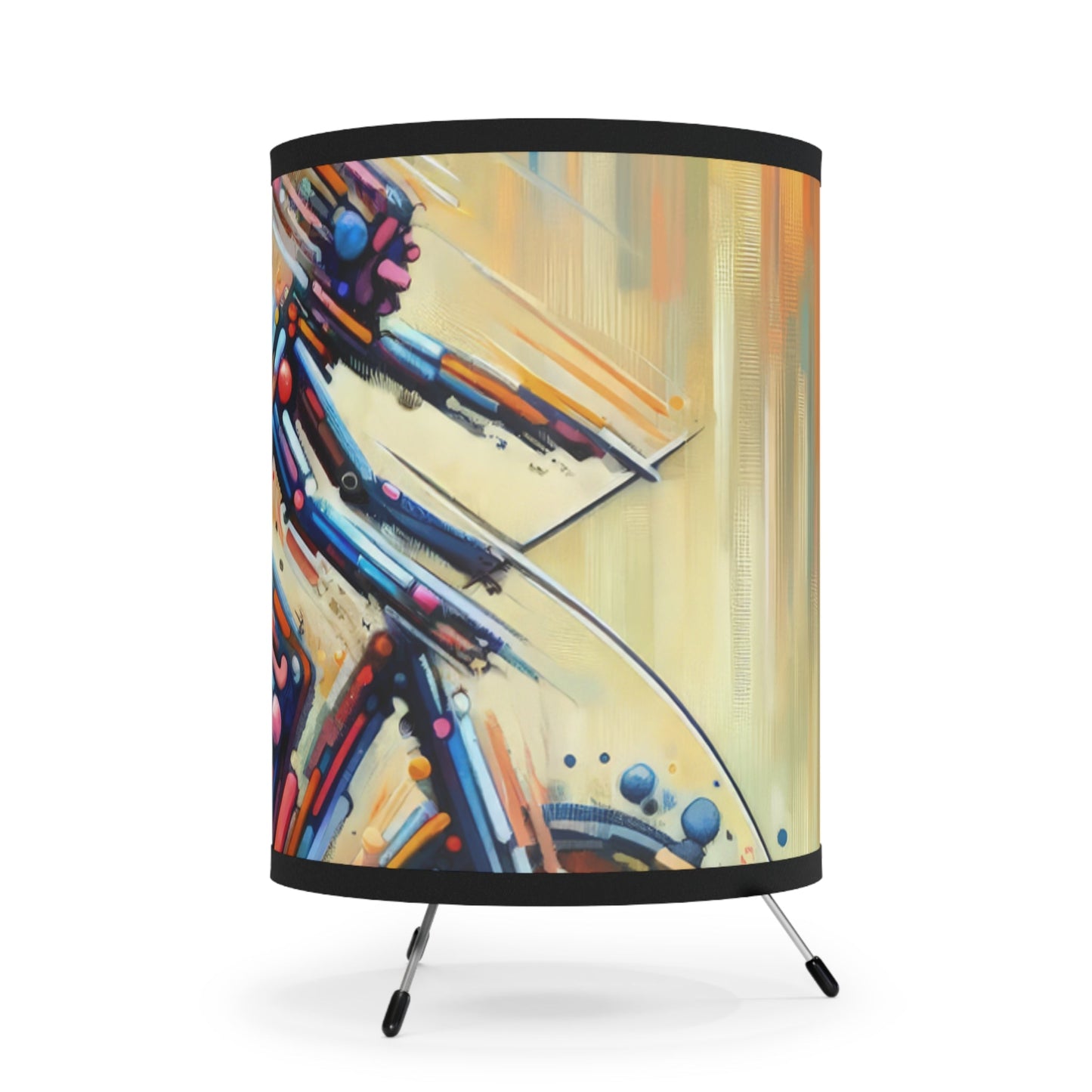 Vibrant Dynamic Sovereignty Tripod Lamp with High-Res Printed Shade, US\CA plug - ATUH.ART
