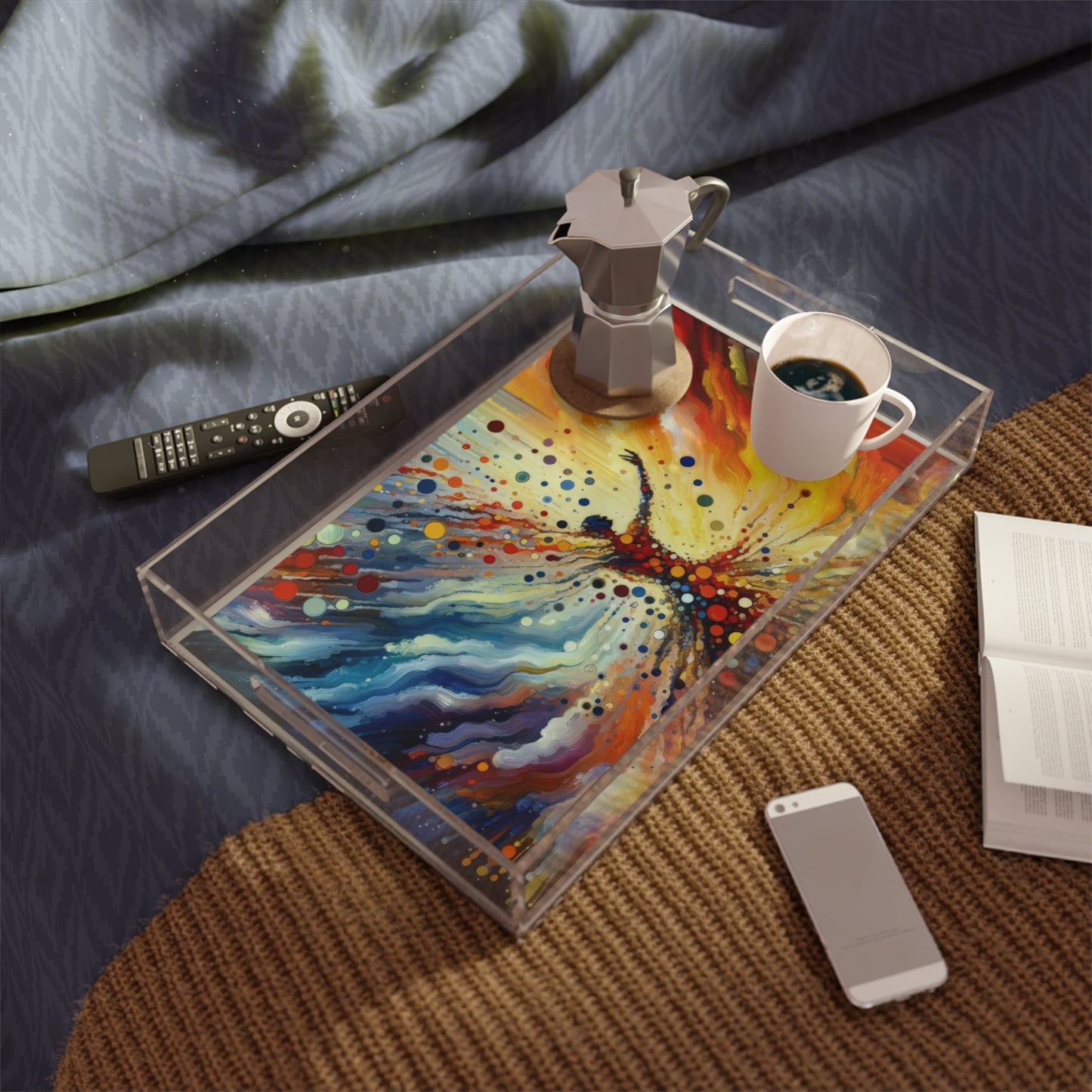 Vibrant Growth Symphony Acrylic Serving Tray - ATUH.ART