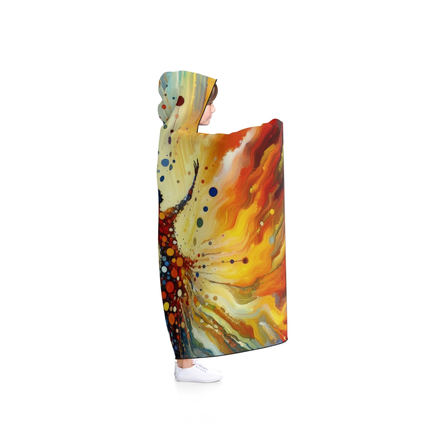 Vibrant Growth Symphony Hooded Blanket - ATUH.ART