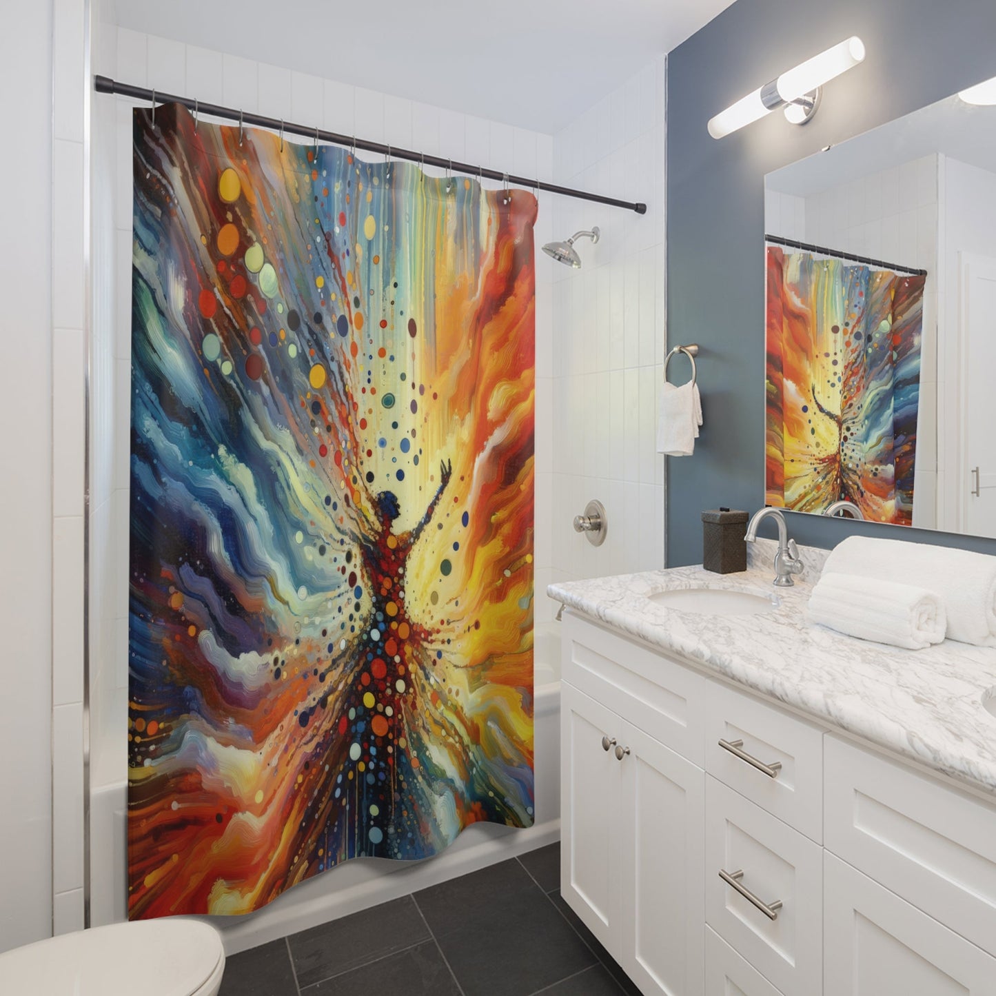 Vibrant Growth Symphony Shower Curtains - ATUH.ART